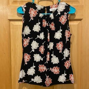 Calvin Klein Floral Business Casual Blouse Top - Size Small